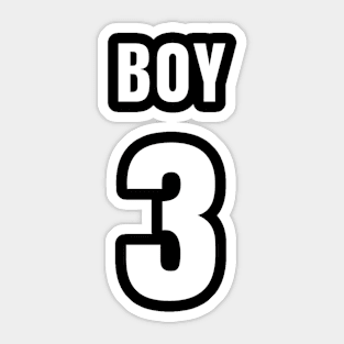 BOY NUMBER 3 FRONT-PRINT Sticker